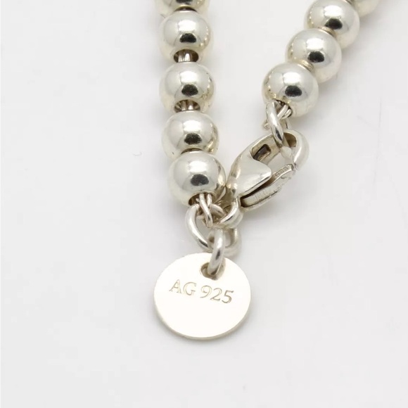 “Return to Tiffany & Co” Round Sterling Silver Beaded Bracelet With Heart Tag!!! - Picture 10 of 17